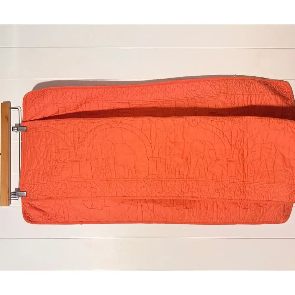 Pair Pandora de Balthazar Pillow Shams 20.5x36 Coral Quilted Elephant Embossed